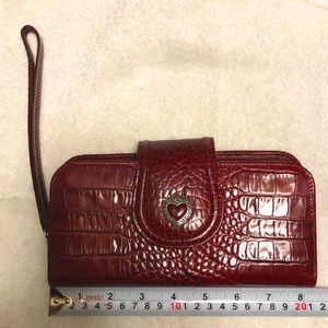 Brighton Red Croc embossed Leather wallet/wristlet
